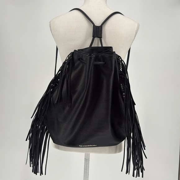 Victoria's Secret Handbags - NWT Victoria's Secret Black Fringe Backpack